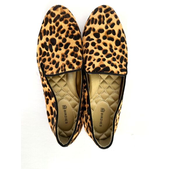 Birdies Starling Loafer Flats Size 7 Cheetah Animal Genuine Calf Hair - Picture 2 of 9